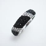 Black and Clear CZ Pave Sterling Ring Black and Clear CZ Pave Sterling Ring